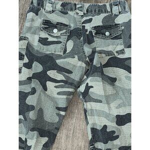 Y2K Camo Cargo Pants Low Rise Pop Fashion 90's Younique 26 Waist Sz 3 Ankle Ties
